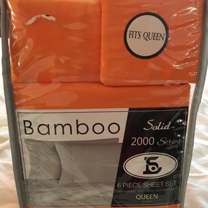 Bamboo Queen Size sheets deep pocket. Orange